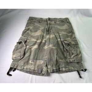 U.S. Expedition Men Cargo Shorts Size 36 Camouflage Camo Y2K Vintage 100% Cotton